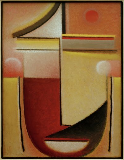 Abstract Head: Red-White-Gold by Alexej von Jawlensky